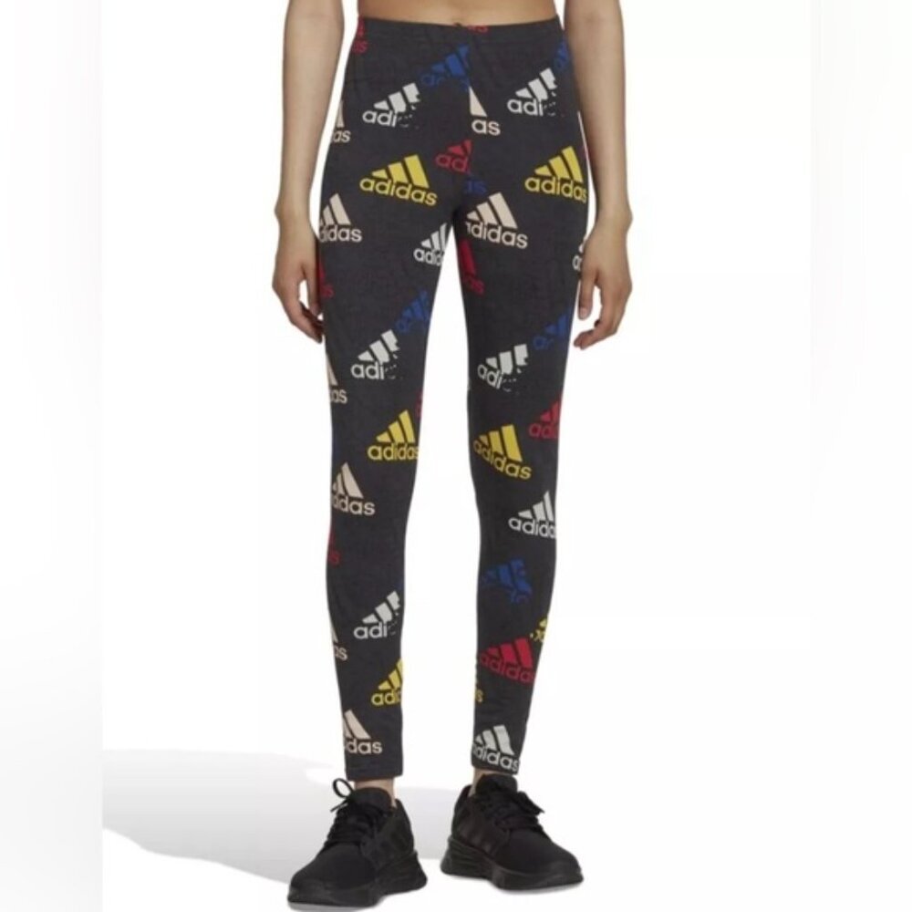 NWT Adidas Leg‎ G Tights Multi Sport Colored Logo Leggings HL4467 Size XS